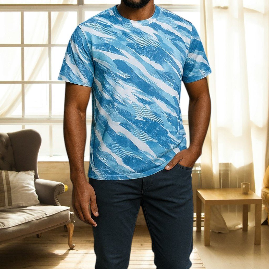 Mens Sport White Printed T Shirt - StylePhase SA