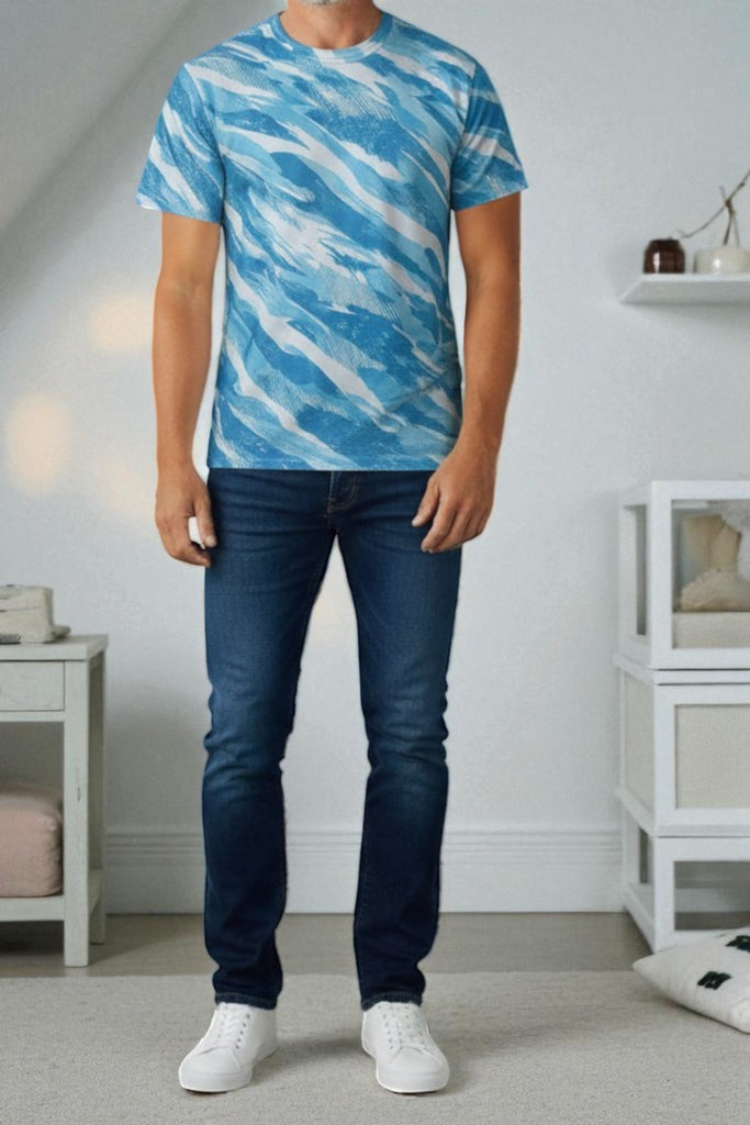 Mens Sport White Printed T Shirt - StylePhase SA