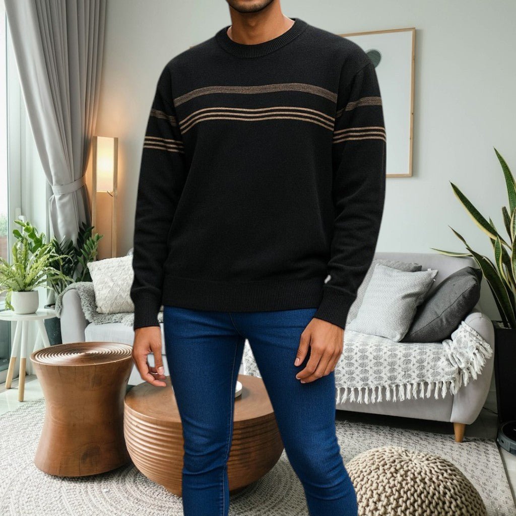 Mens Stripe Brown Jersey - StylePhase SA