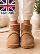 Mens Tan Faux Fur Warm Shoe - StylePhase SA
