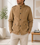 Mens Tan Pocket Front Jacket - StylePhase SA
