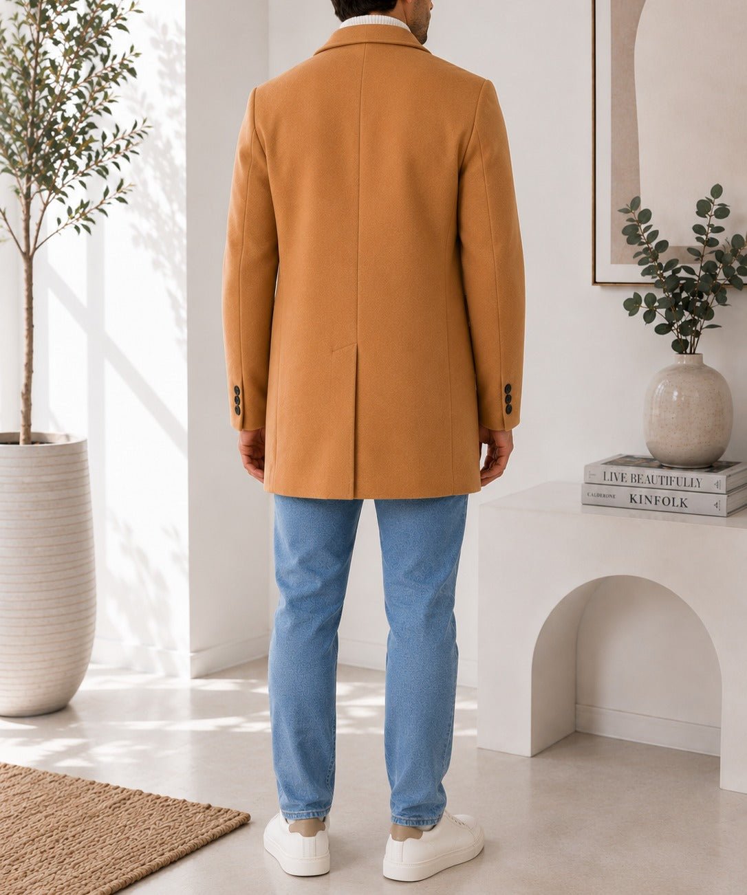Men's Tan Single Breasted Coat - StylePhase SA