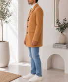 Men's Tan Single Breasted Coat - StylePhase SA