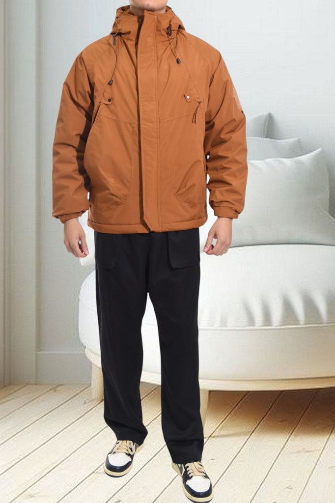 Mens Tan Zip Jacket - StylePhase SA