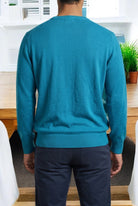 Mens Teal Diamond Print Sweater - StylePhase SA