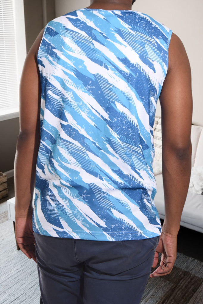 Mens White Printed Vest - StylePhase SA