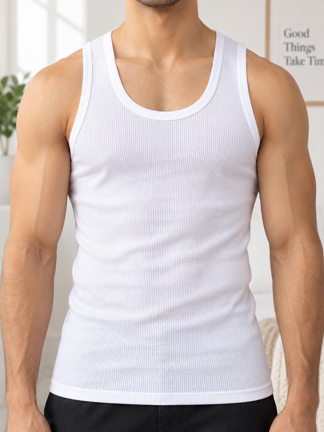 Men's White Vest - StylePhase SA