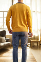 Mens Yellow Diamond Print Sweater - StylePhase SA