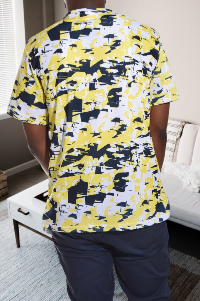 Mens Yellow Printed T Shirt - StylePhase SA