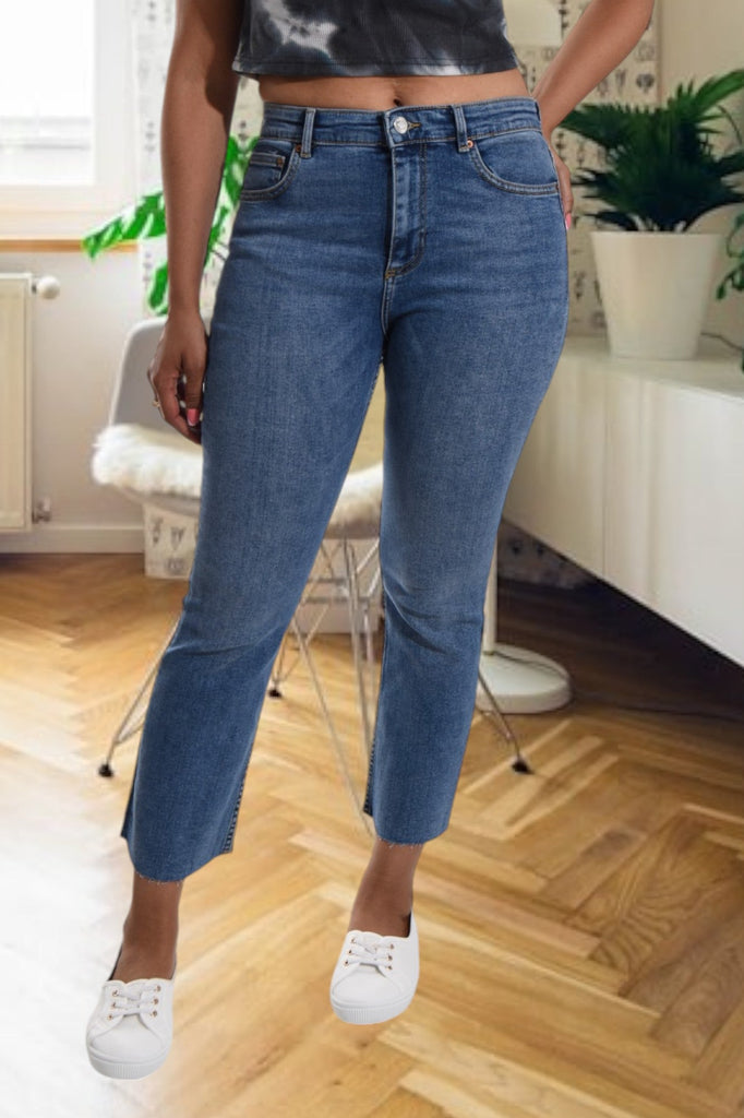 Mid Blue High Waist Jeans - StylePhase SA