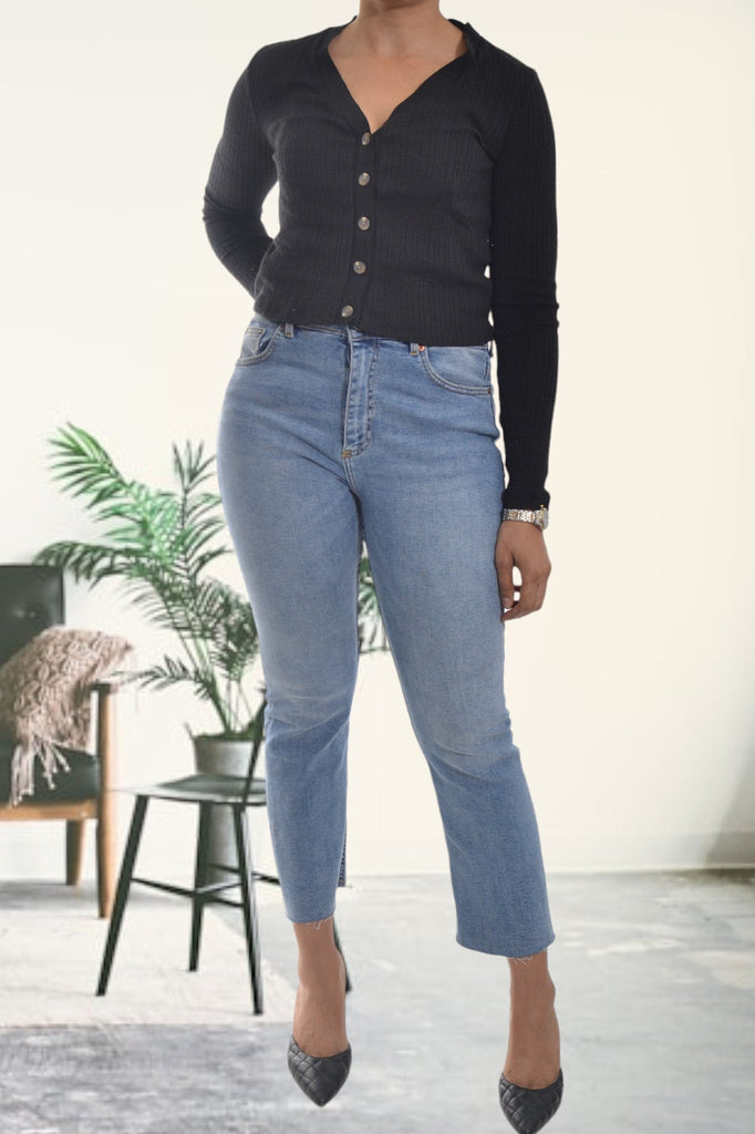 Mid Blue High Waist Jeans - StylePhase SA