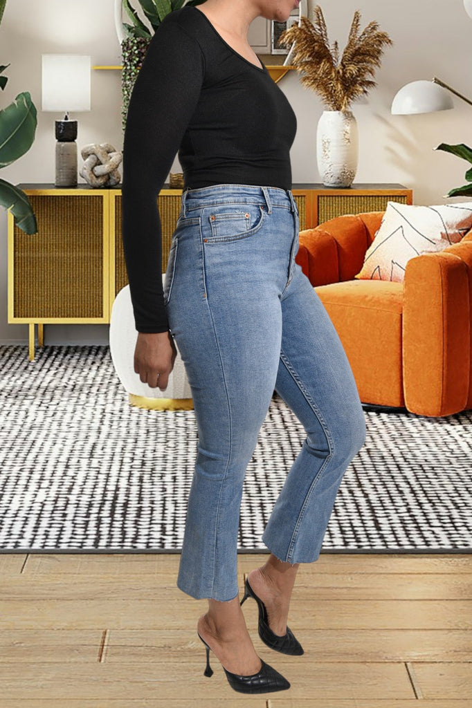 Mid Blue High Waist Jeans - StylePhase SA