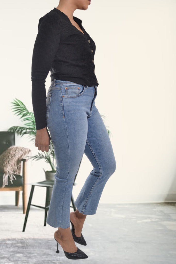 Mid Blue High Waist Jeans - StylePhase SA