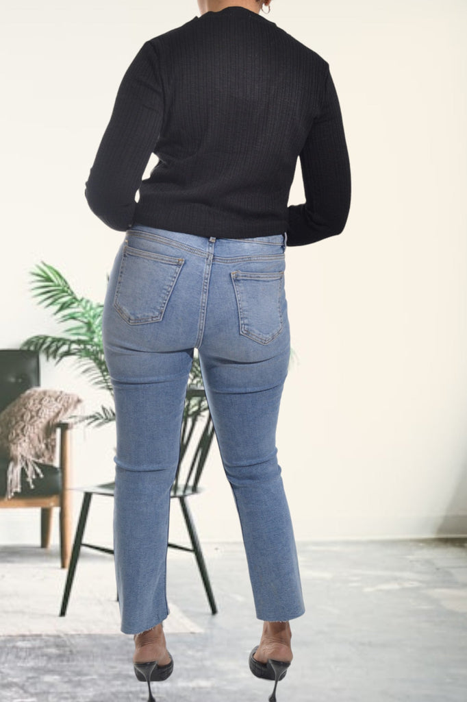 Mid Blue High Waist Jeans - StylePhase SA