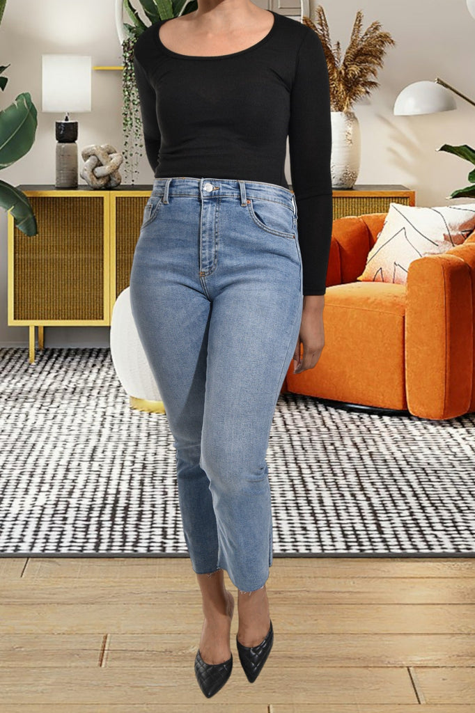 Mid Blue High Waist Jeans - StylePhase SA