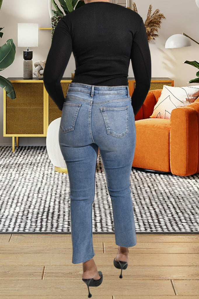 Mid Blue High Waist Jeans - StylePhase SA