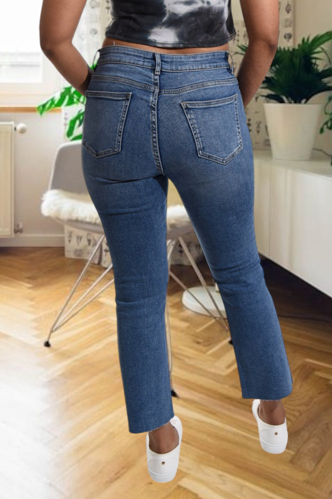 Mid Blue High Waist Jeans - StylePhase SA