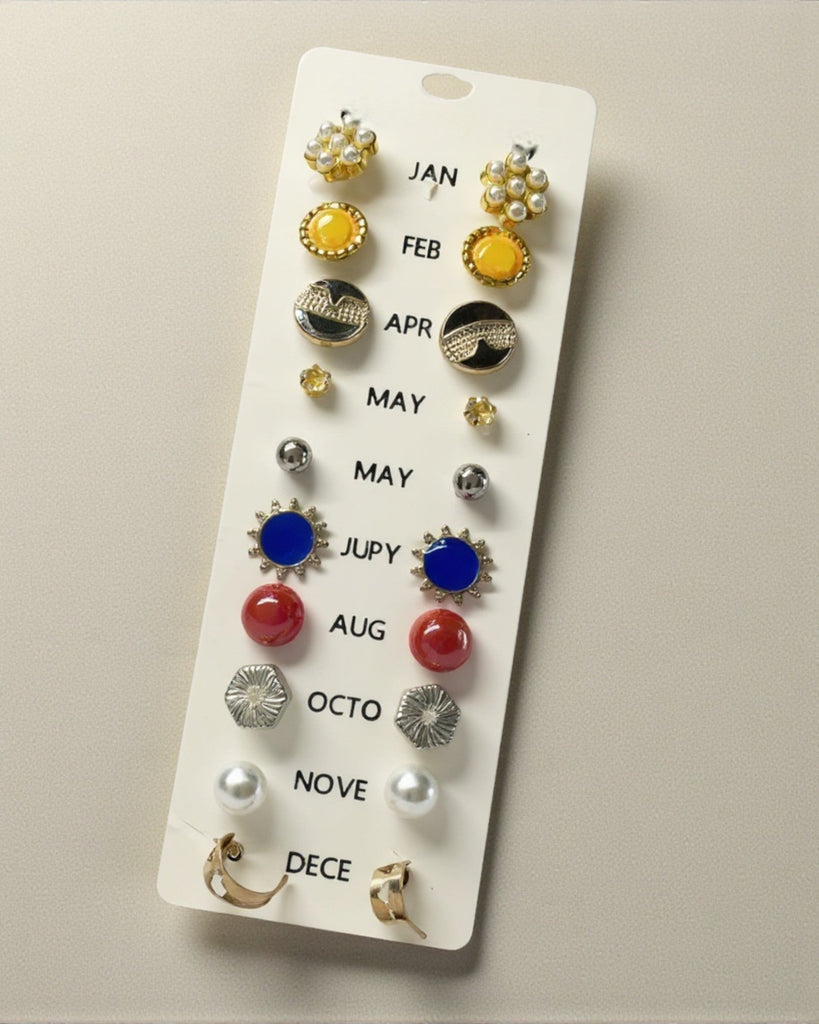 Months Off The Year Earrings Set - StylePhase SA