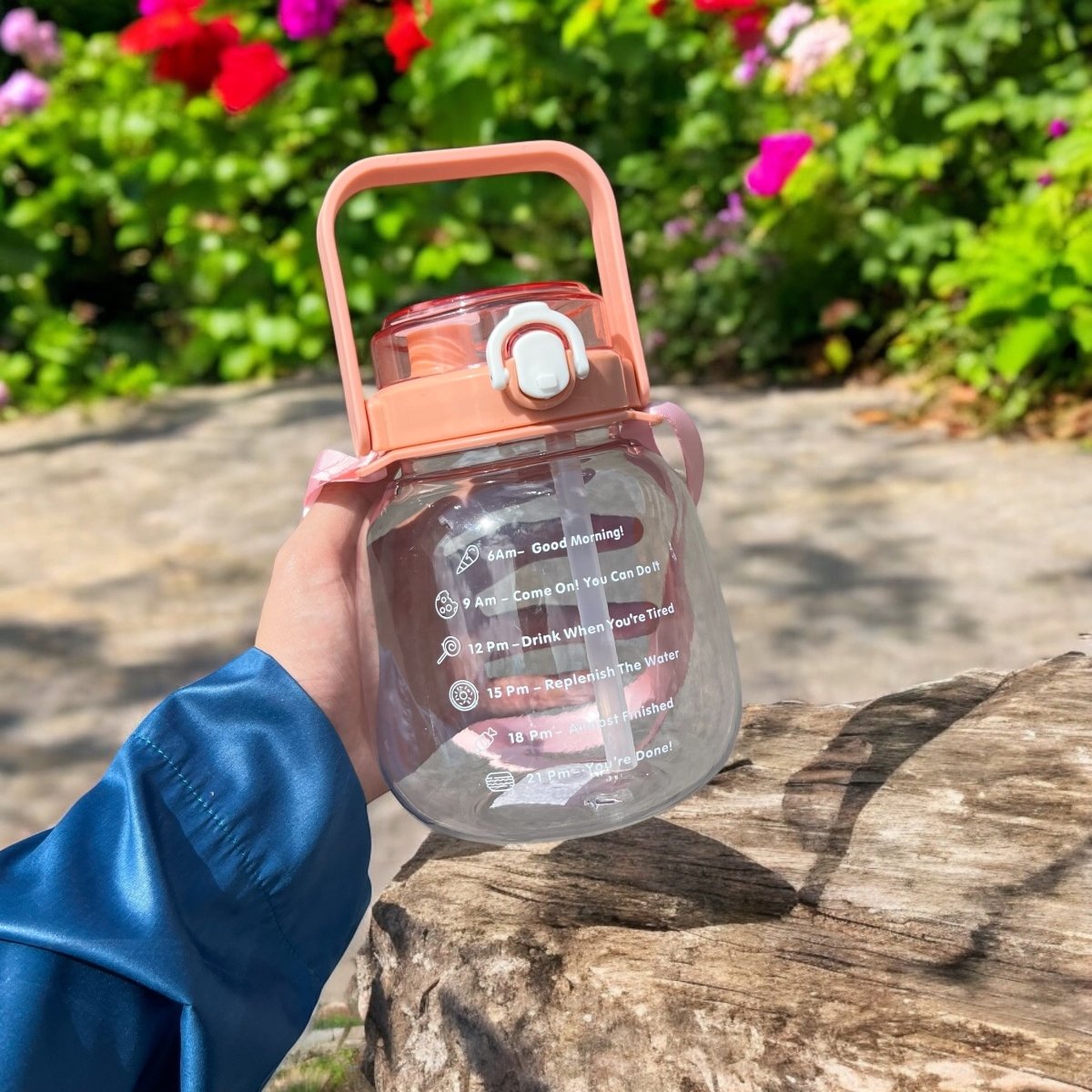 Motivational Strap Multi - Head Water Bottle - 1300 ml - Style Phase Home