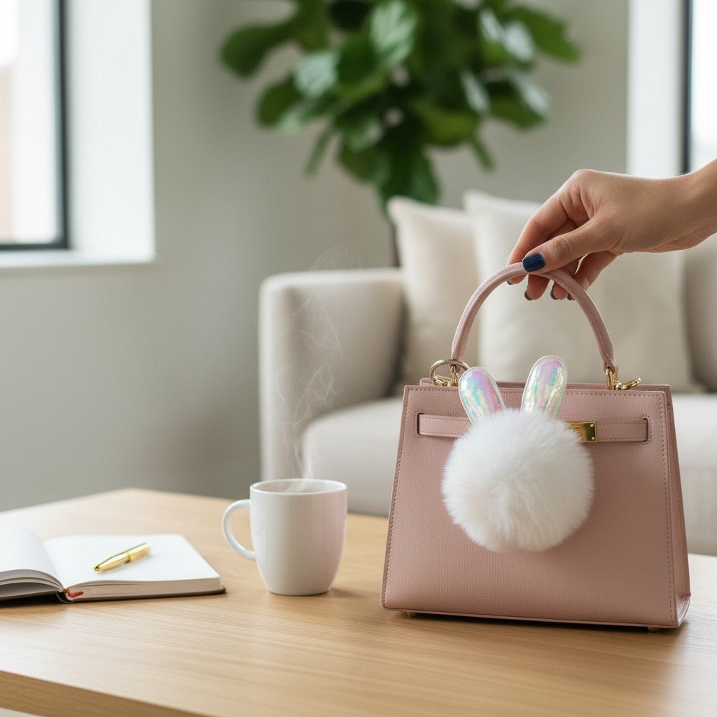 Multi Color Fur Ball Ears Key Chain - StylePhase SA