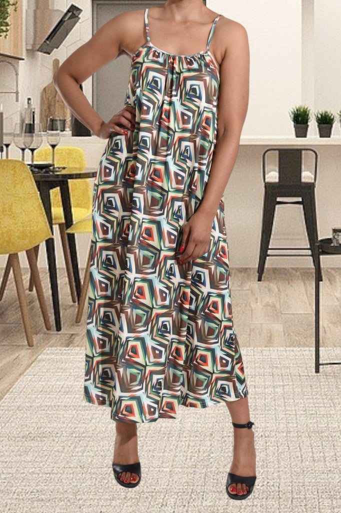 Multi Color Strappy Maxi Dress - StylePhase SA