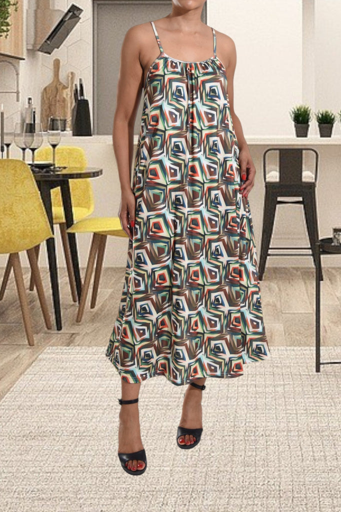 Multi Color Strappy Maxi Dress - StylePhase SA