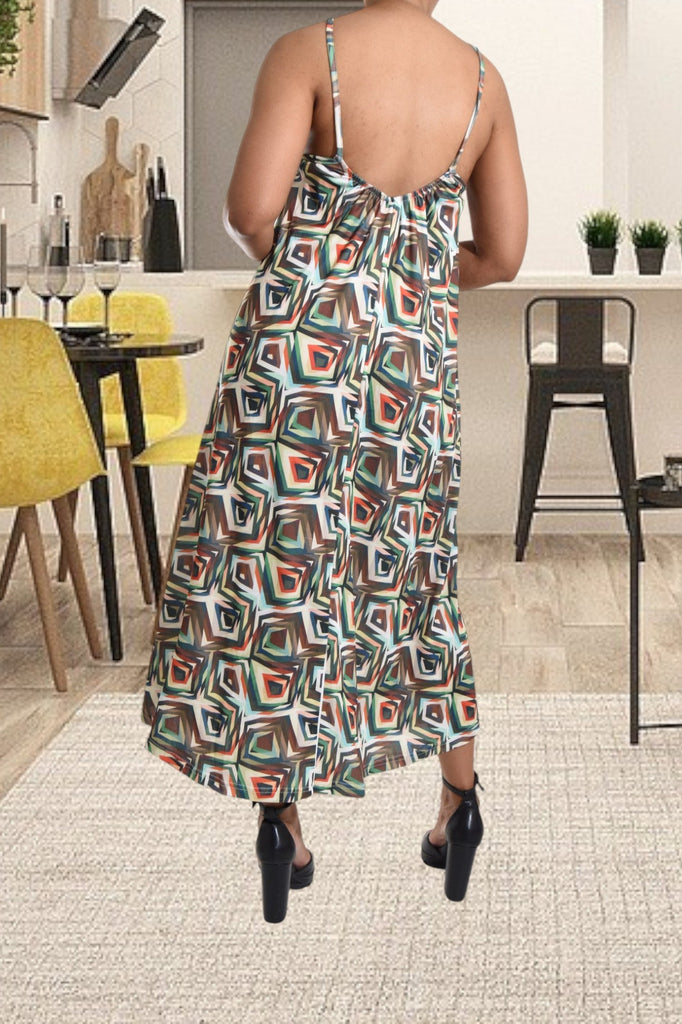 Multi Color Strappy Maxi Dress - StylePhase SA