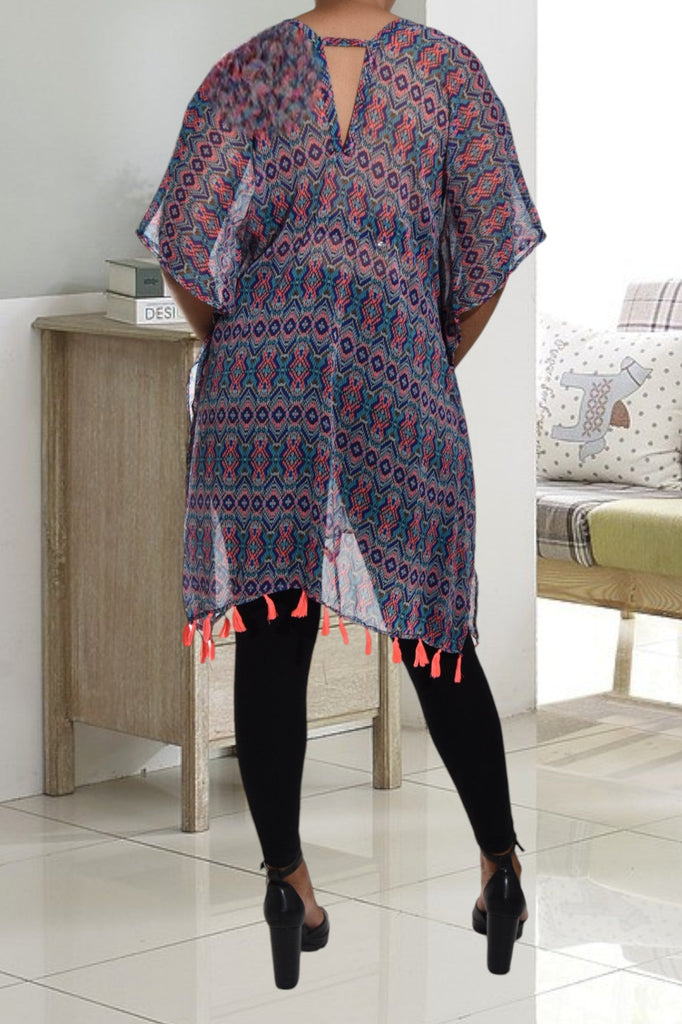 Multi Print Printed Poncho - StylePhase SA