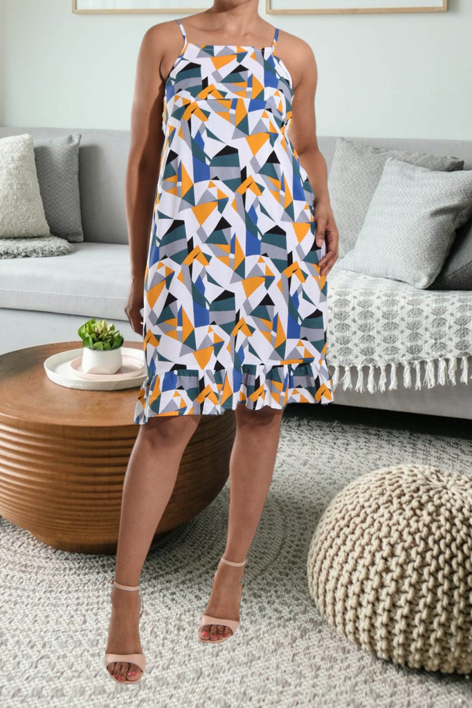 Multi Print Ruffle Dress - StylePhase SA