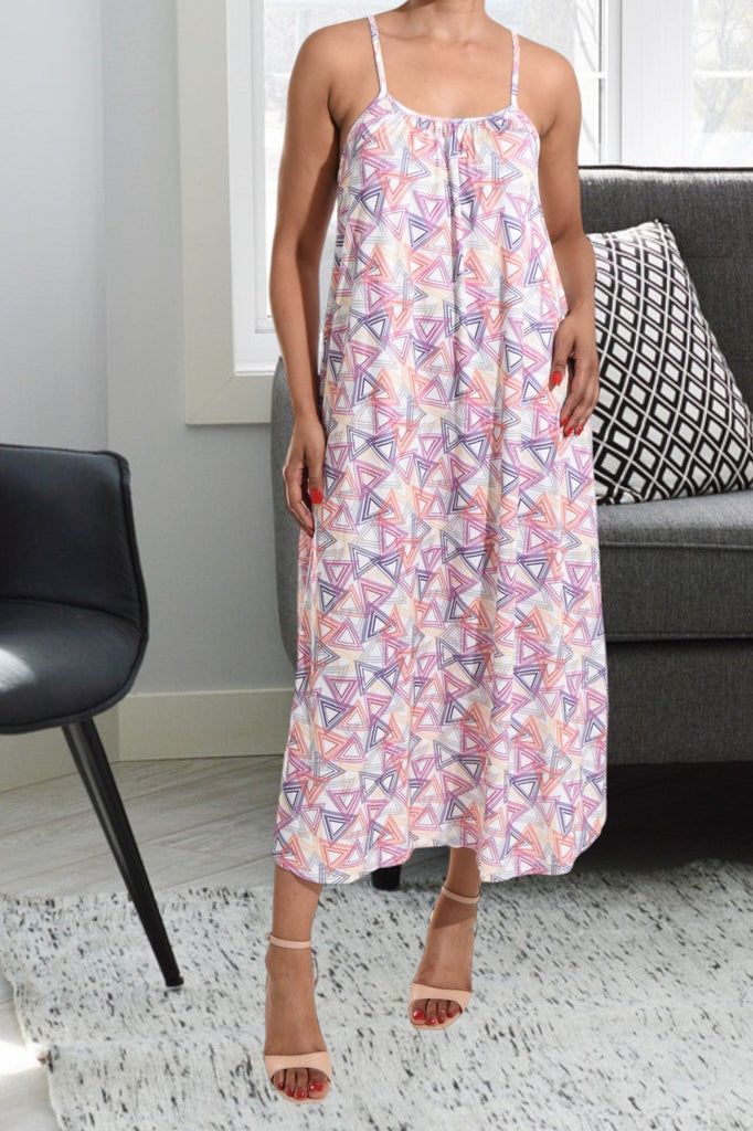 Multi Print Strappy Maxi Dress - StylePhase SA