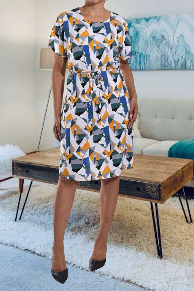 Multi Print Tie Front Dress - StylePhase SA