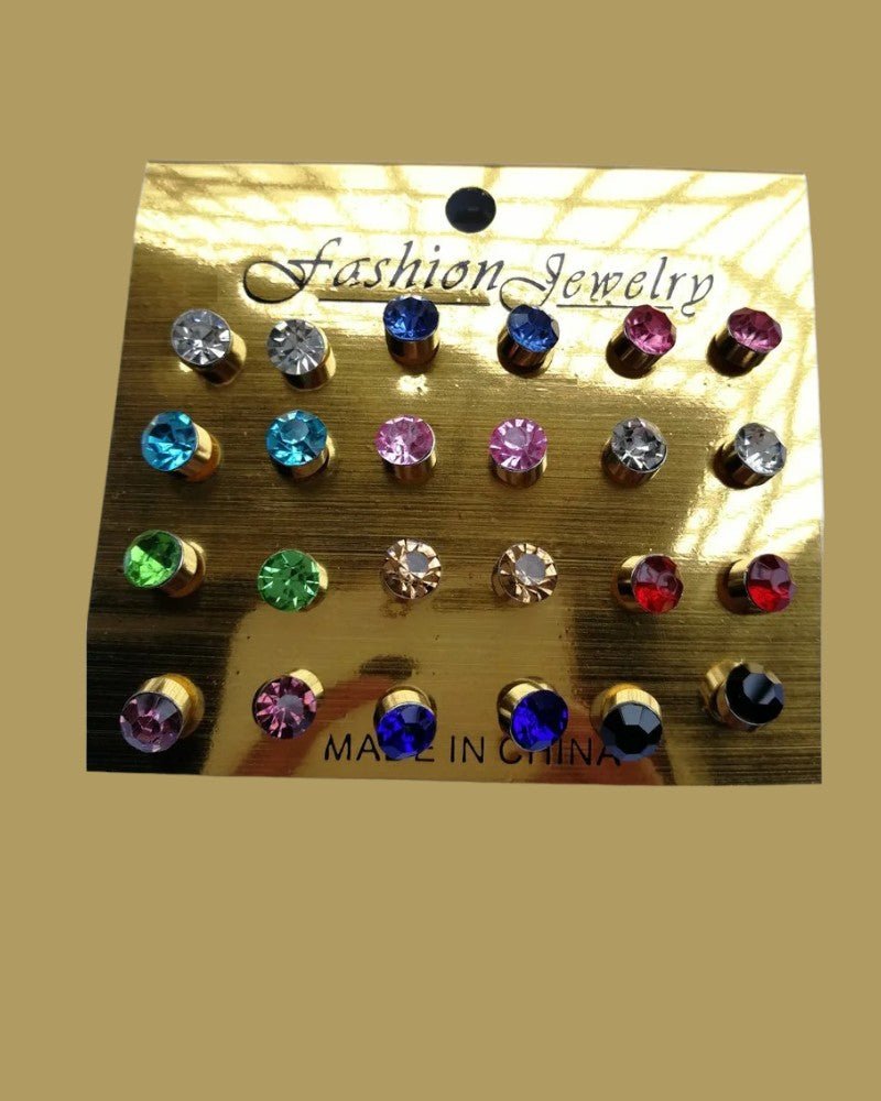 Multicolor 12 Pair Earrings - StylePhase SA