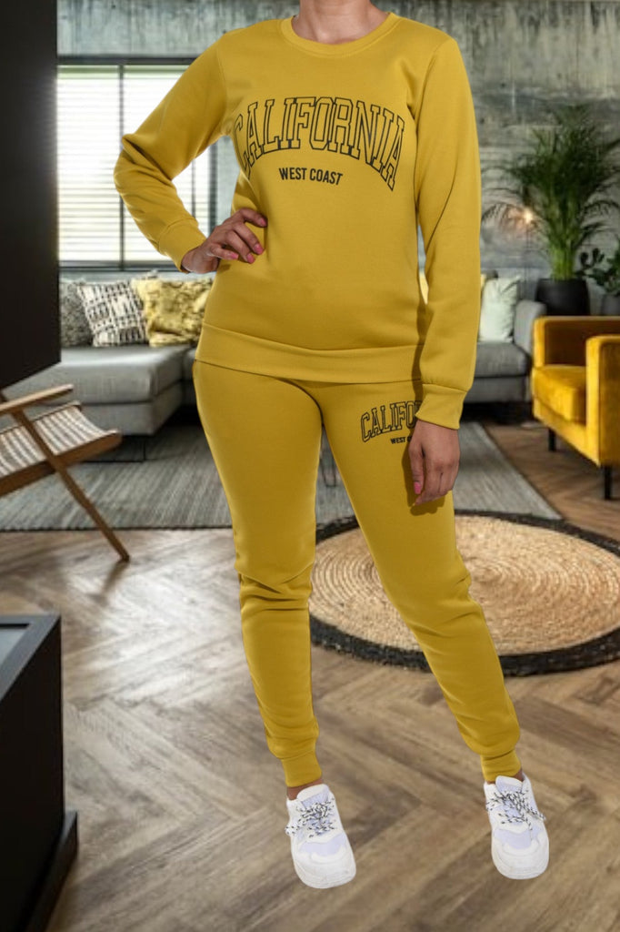 Mustard California Fleece Tracksuit - StylePhase SA