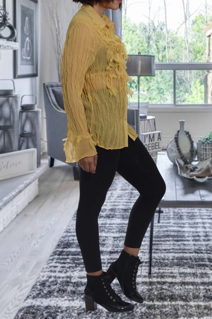 Mustard Frill Top - StylePhase SA