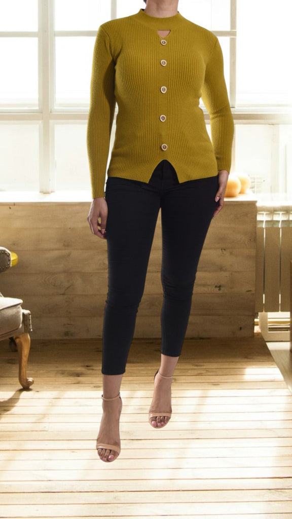Mustard Peep Hole Top - StylePhase SA