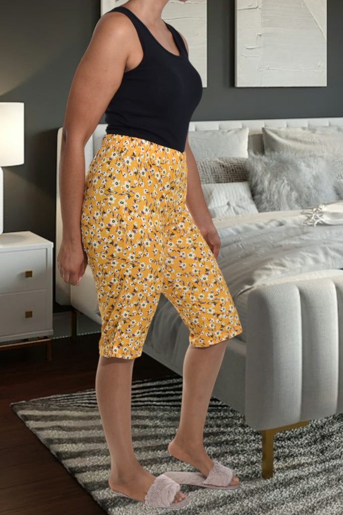 Mustard Printed 3/4 Pj Pants Only - StylePhase SA