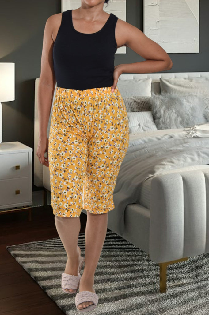 Mustard Printed 3/4 Pj Pants Only - StylePhase SA