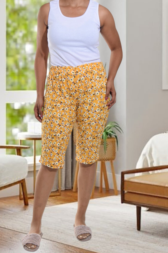 Mustard Printed 3/4 Pj Pants Only - StylePhase SA