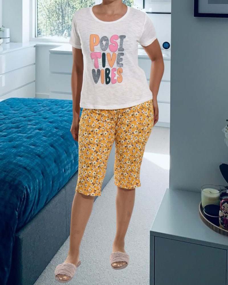 Mustard Printed 3/4 Pj Set - StylePhase SA