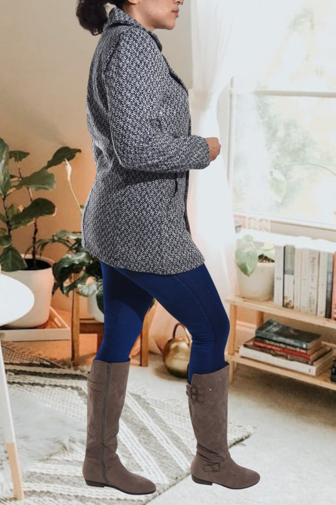 Navy And Cream Blazer Coat - StylePhase SA