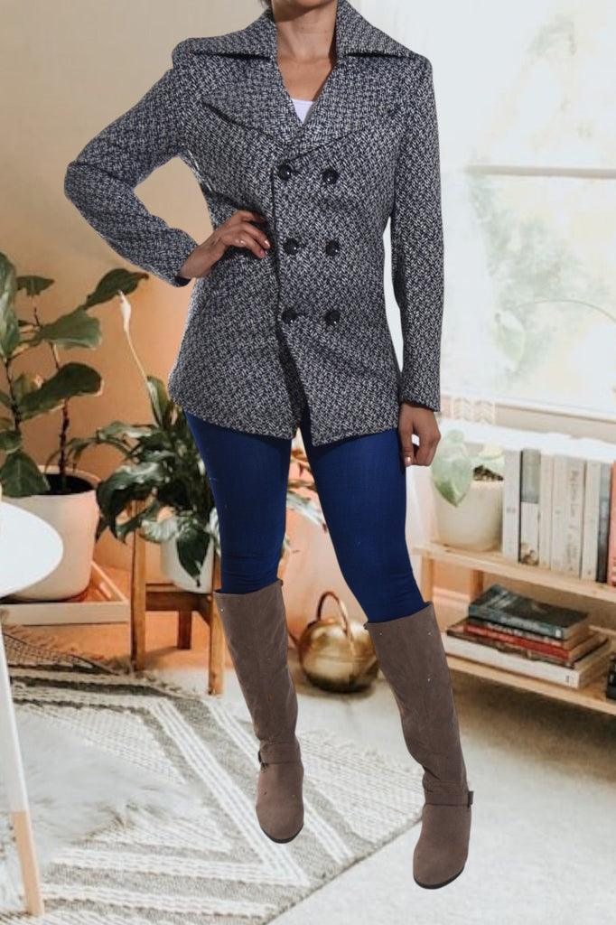 Navy And Cream Blazer Coat - StylePhase SA