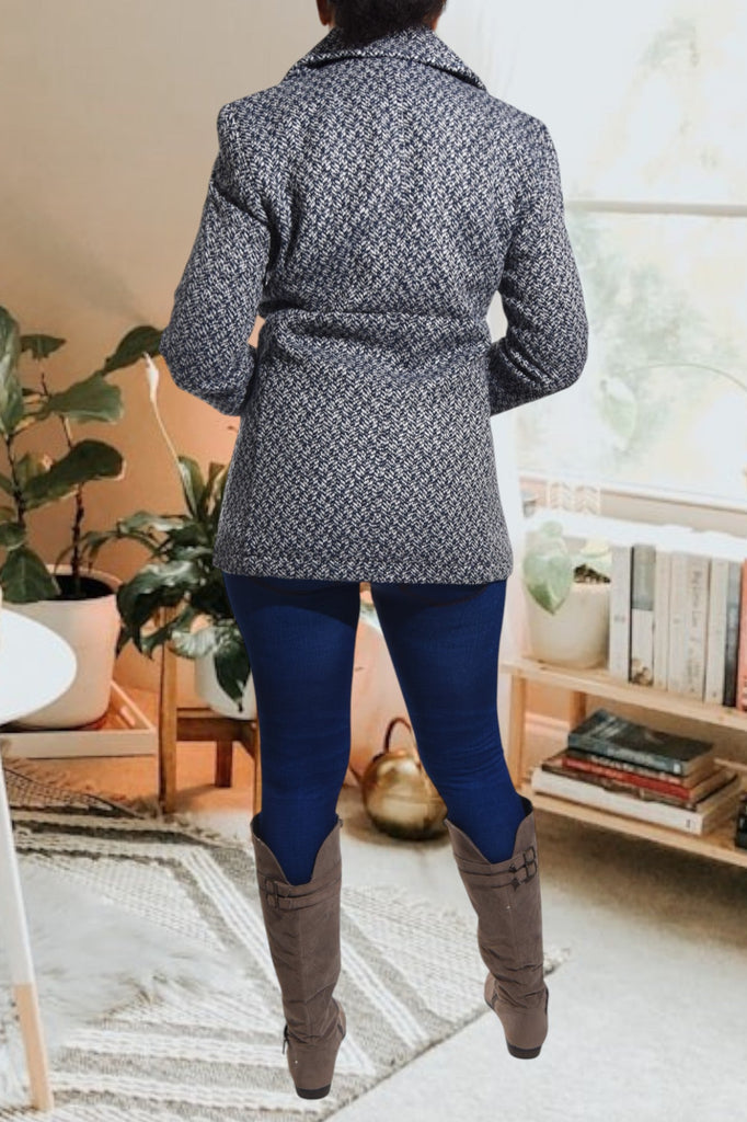 Navy And Cream Blazer Coat - StylePhase SA
