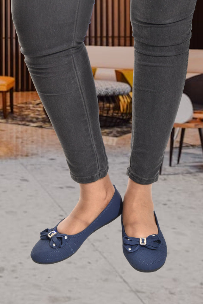 Navy Bow Quilted Pumps - StylePhase SA