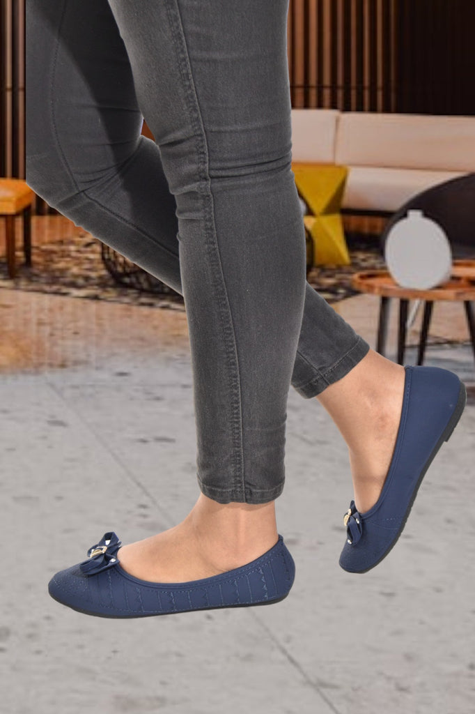 Navy Bow Quilted Pumps - StylePhase SA