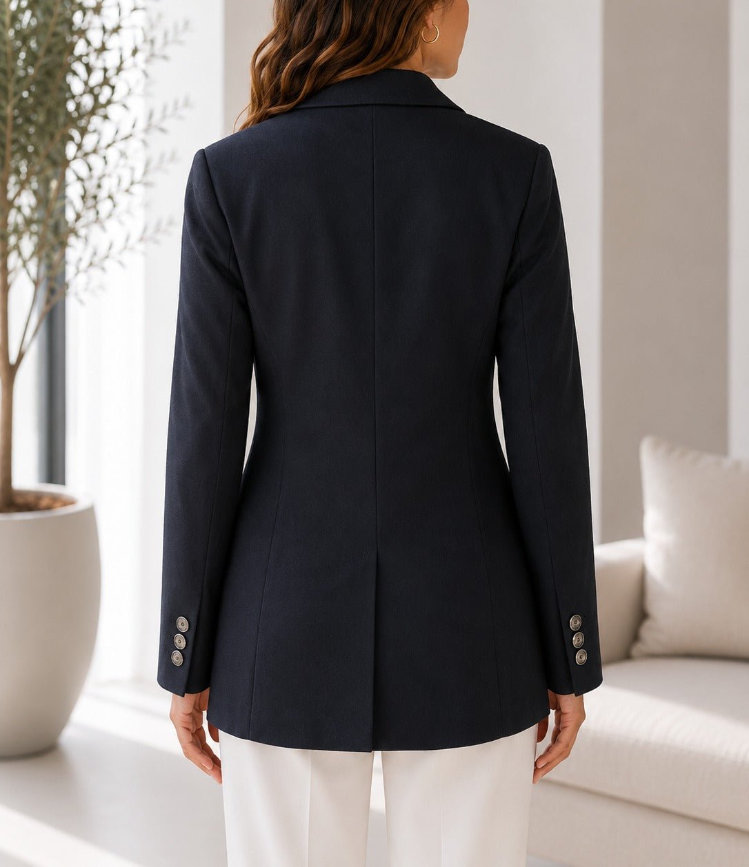 Navy Button Ladies Blazer - StylePhase SA