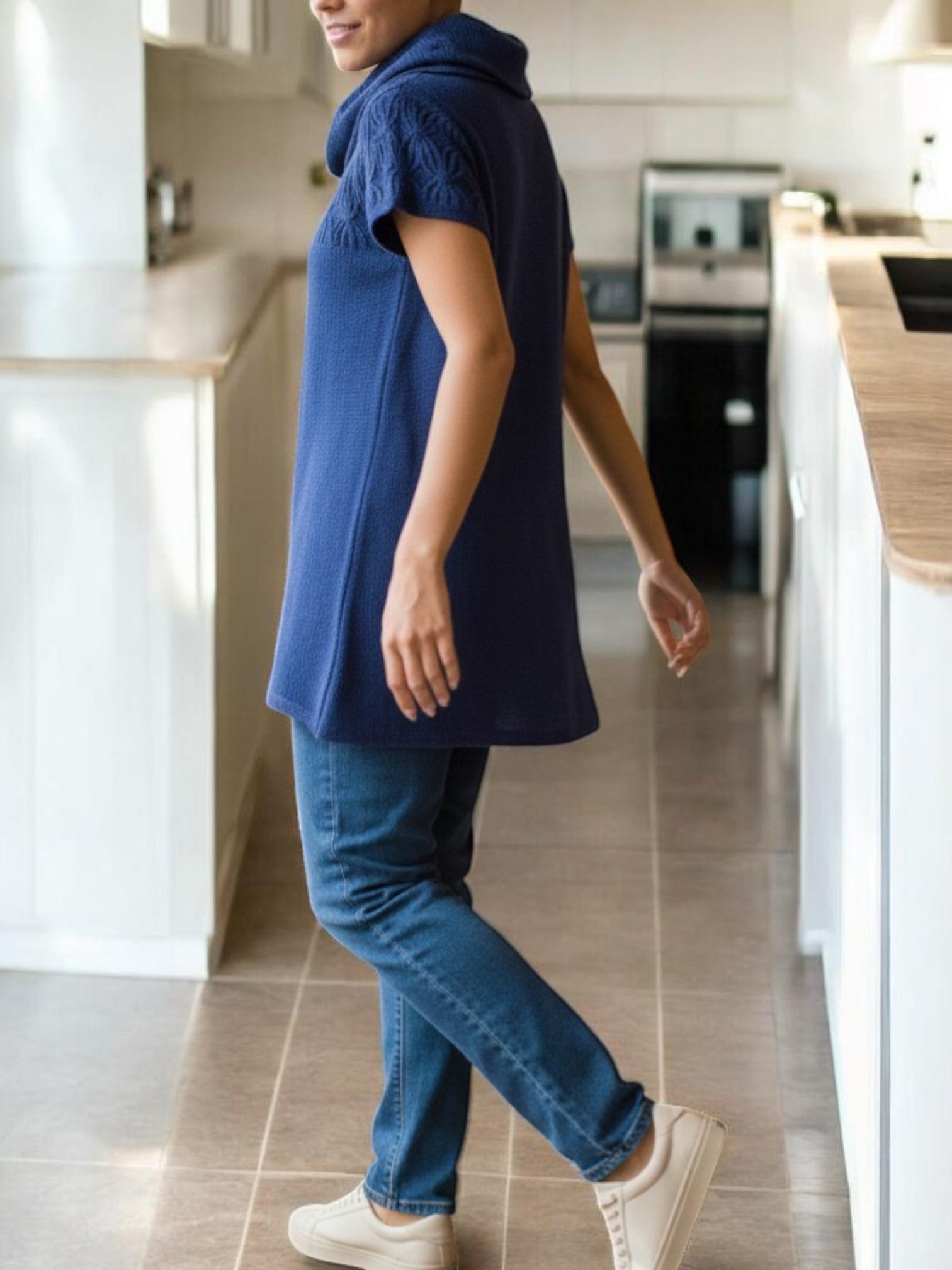 Navy Cowl Neck Jersey - StylePhase SA