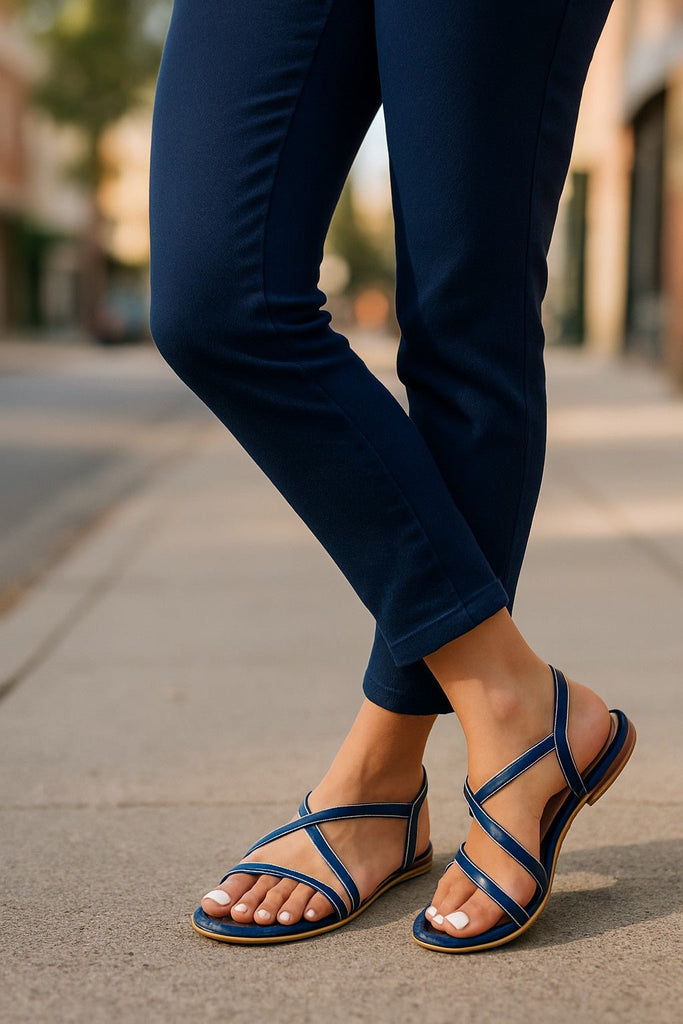 Navy Criss Cross Sandal - StylePhase SA