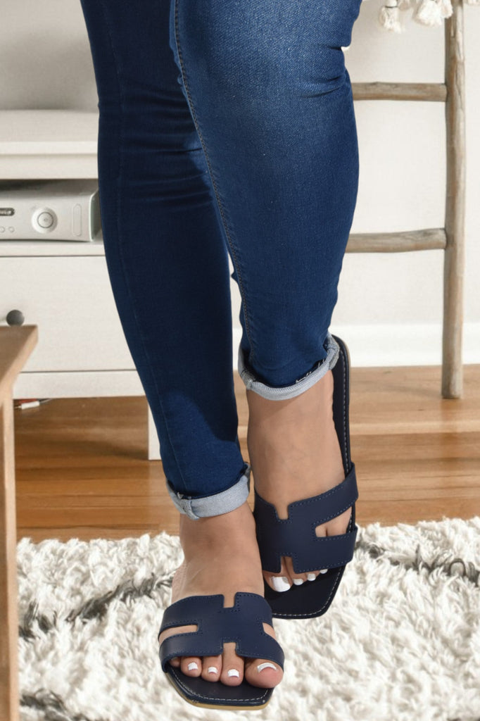 Navy Cut Out Sandal - StylePhase SA