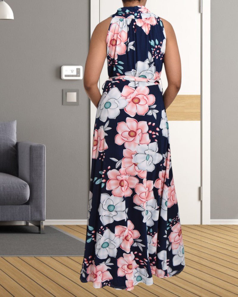 Navy Floral Maxi Dress - StylePhase SA