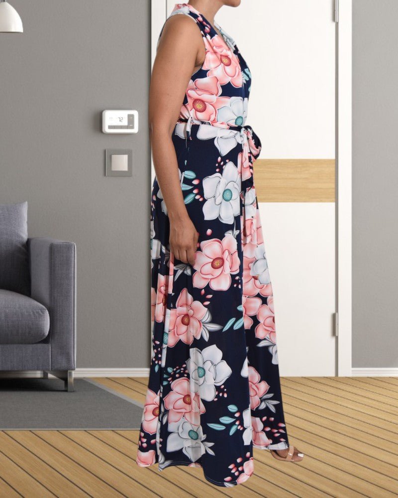 Navy Floral Maxi Dress - StylePhase SA